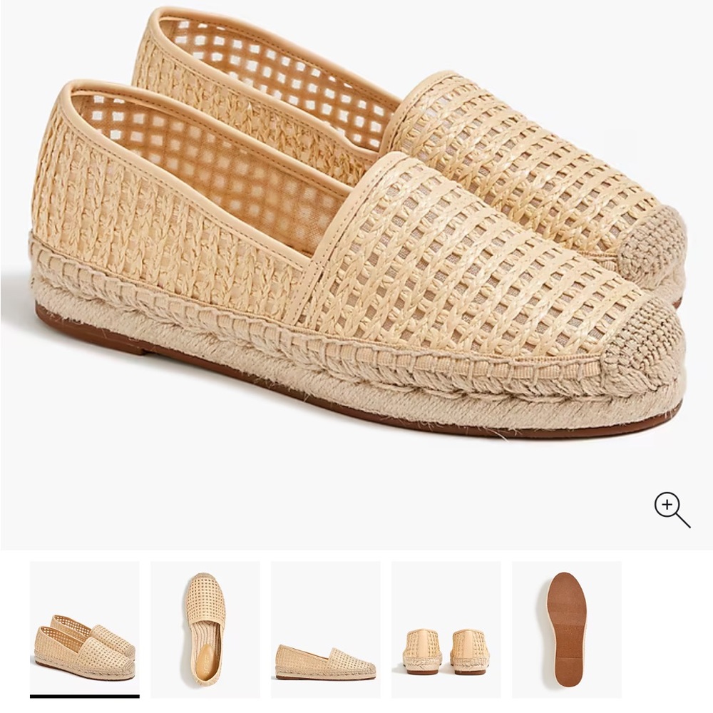 NWT J. Crew Woven espadrille slip-ons flats